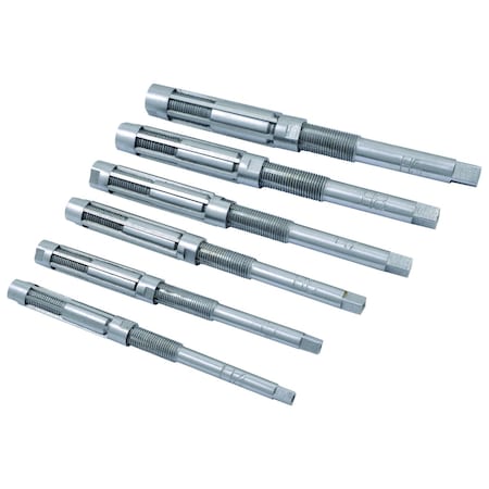 H & H Industrial Products 6 Piece A-F High Speed Steel Adjustable Blade Reamer Set 2006-9125